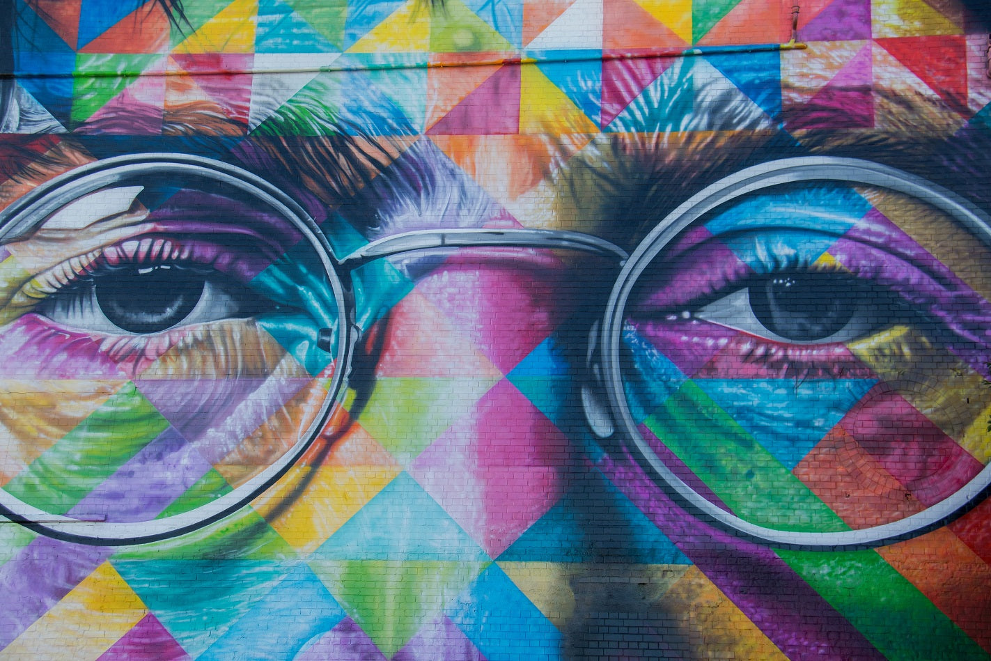 OhMyGrid custom grid wall art John Lennon Beatles street art glasses